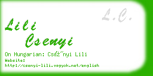 lili csenyi business card